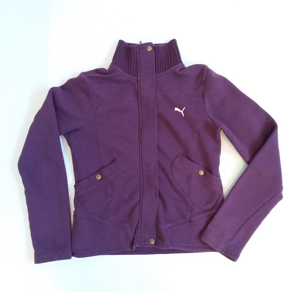 Puma Womens Knit Jacket Purple Medium EUC